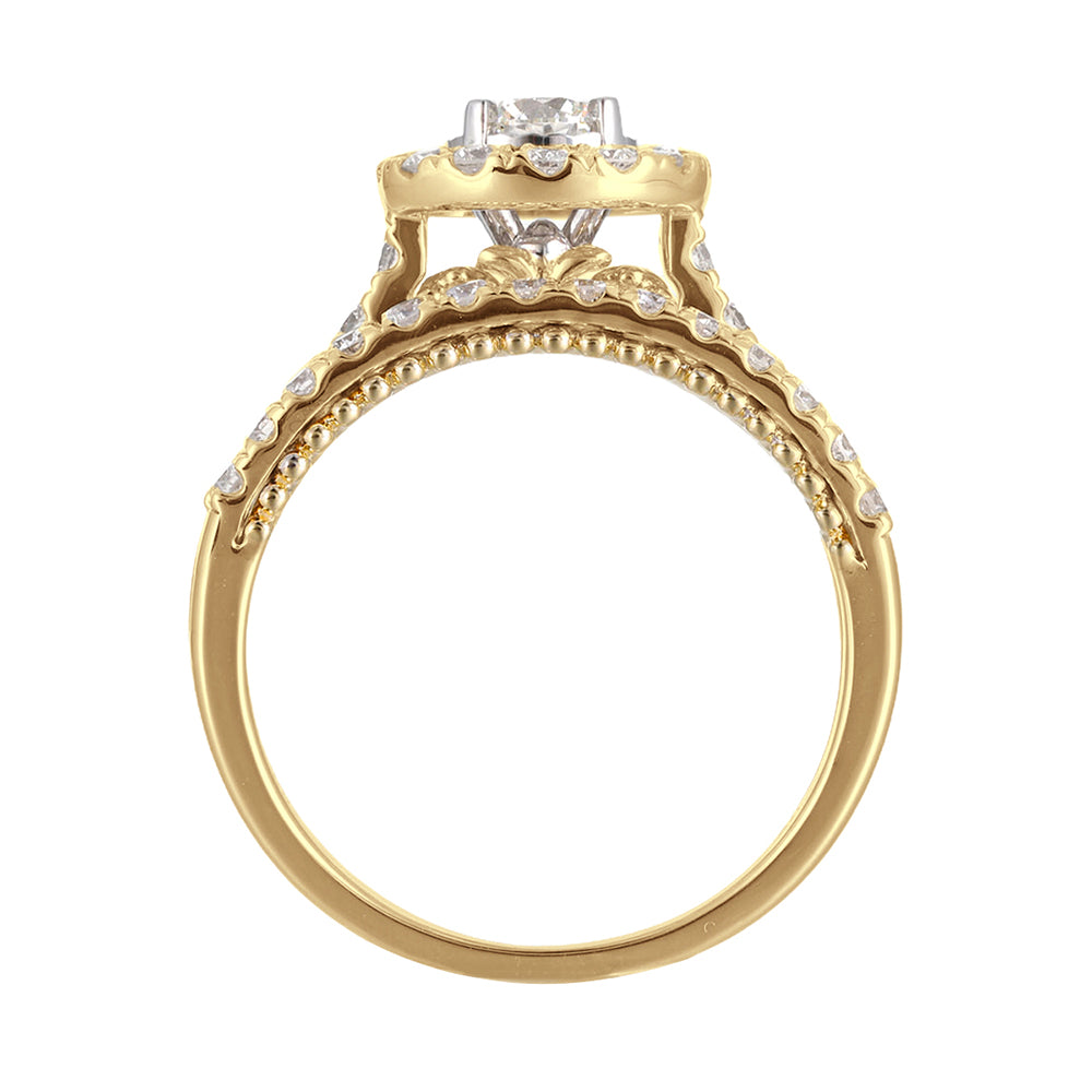 14Kt Yellow Gold Diamond 1Ctw Ring