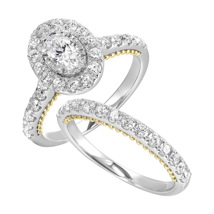 14Kt White Yellow Gold Diamond 1Ctw Ring