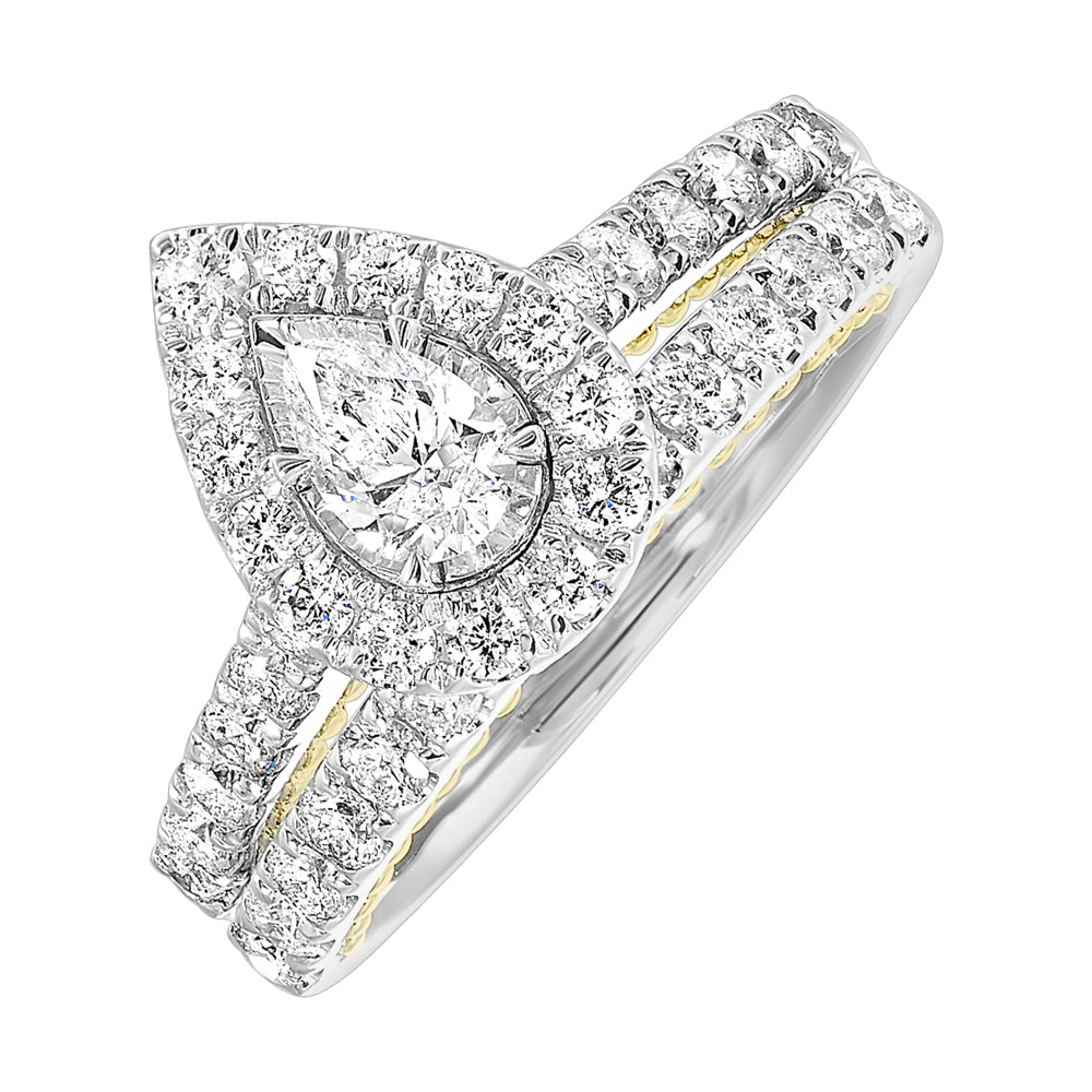 14Kt White Yellow Gold Diamond 1Ctw Ring
