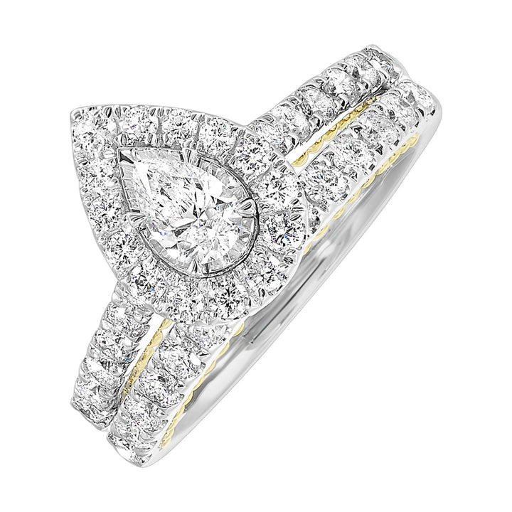 14Kt White Yellow Gold Diamond 1Ctw Ring