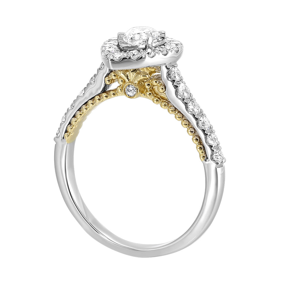14Kt White Yellow Gold Diamond 1Ctw Ring