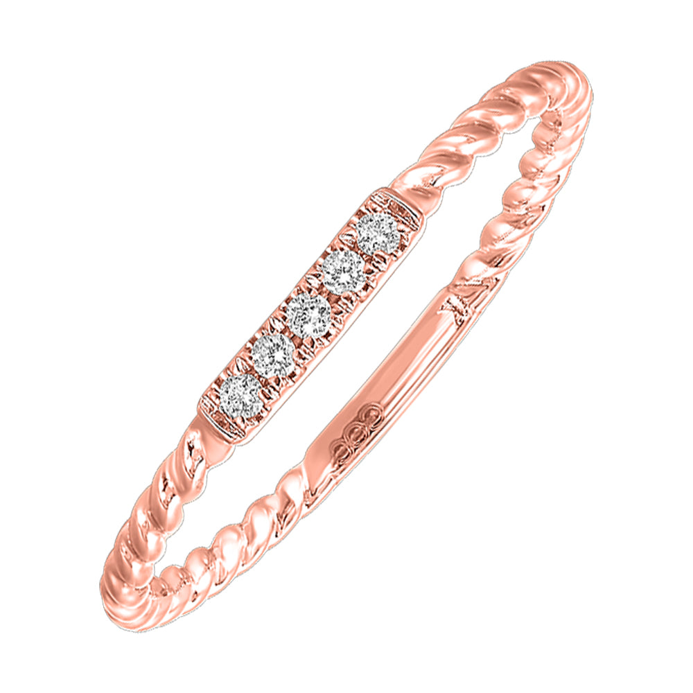 10Kt Rose Gold Diamond 1/25Ctw Ring