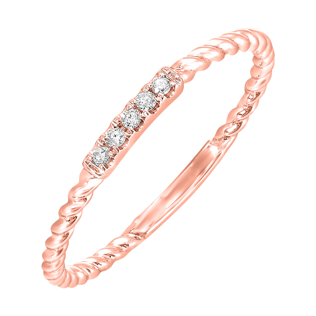 10Kt Rose Gold Diamond 1/20Ctw Ring