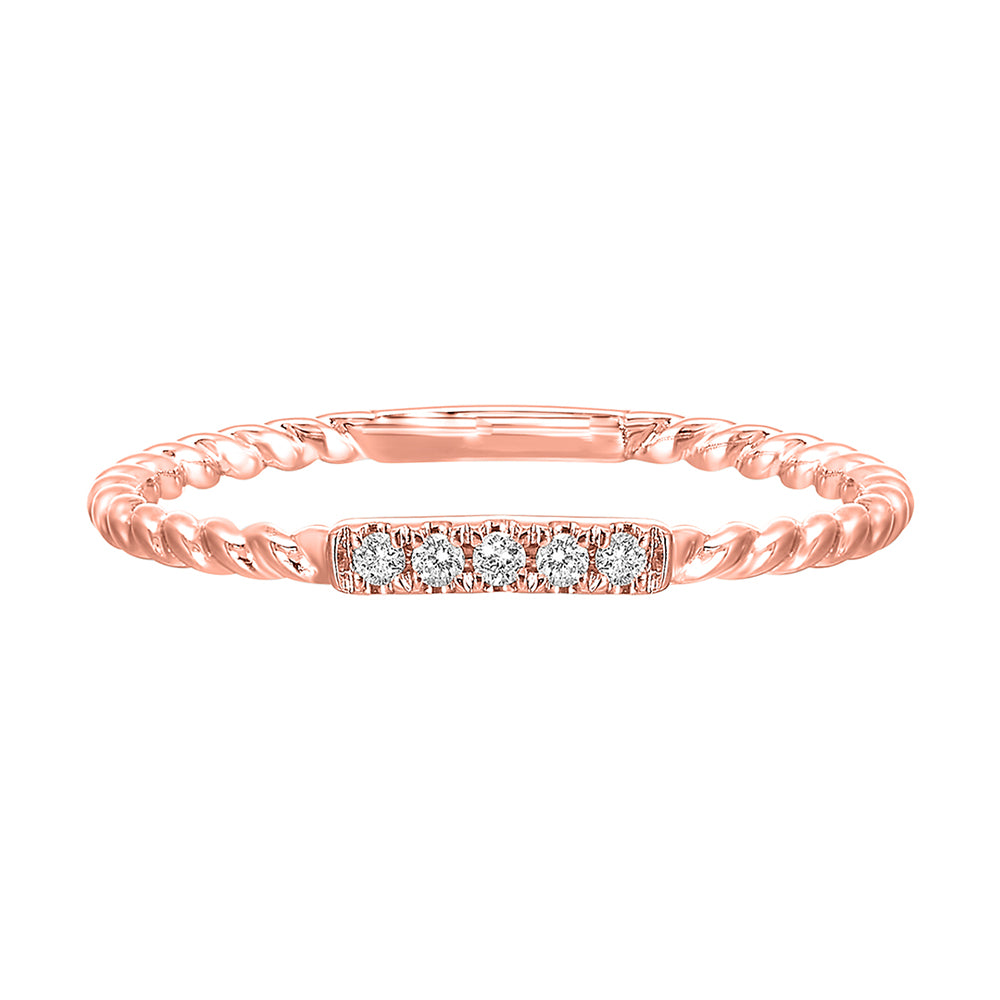 10Kt Rose Gold Diamond 1/25Ctw Ring