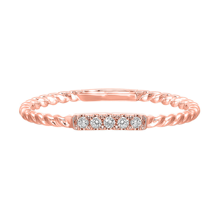 10Kt Rose Gold Diamond 1/25Ctw Ring