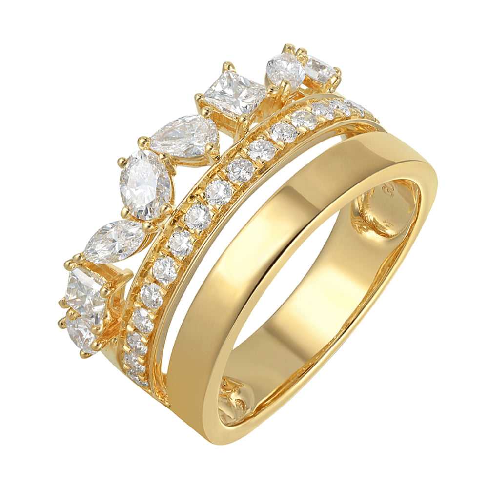 14Kt Yellow Gold Diamond 1Ctw Ring
