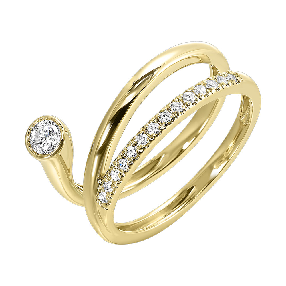 14Kt Yellow Gold Diamond 1/4Ctw Ring