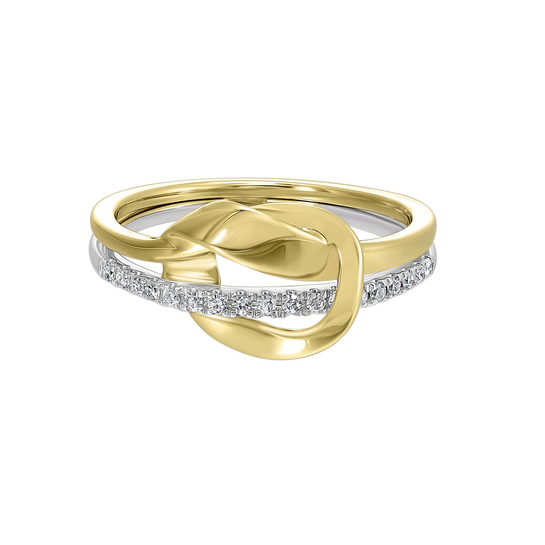 14Kt White Yellow Gold Diamond 1/8Ctw Ring