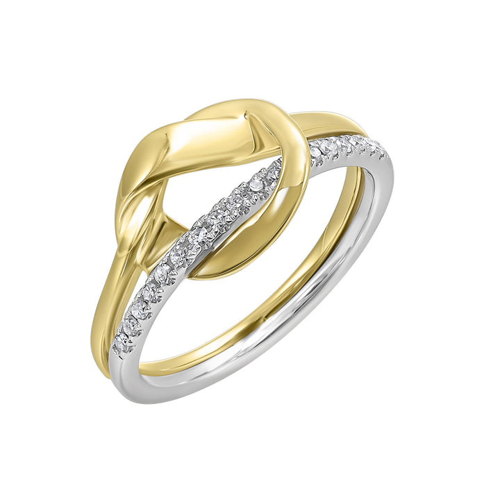 14Kt White Yellow Gold Diamond 1/8Ctw Ring