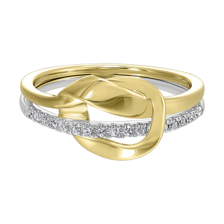 14Kt White Yellow Gold Diamond 1/8Ctw Ring