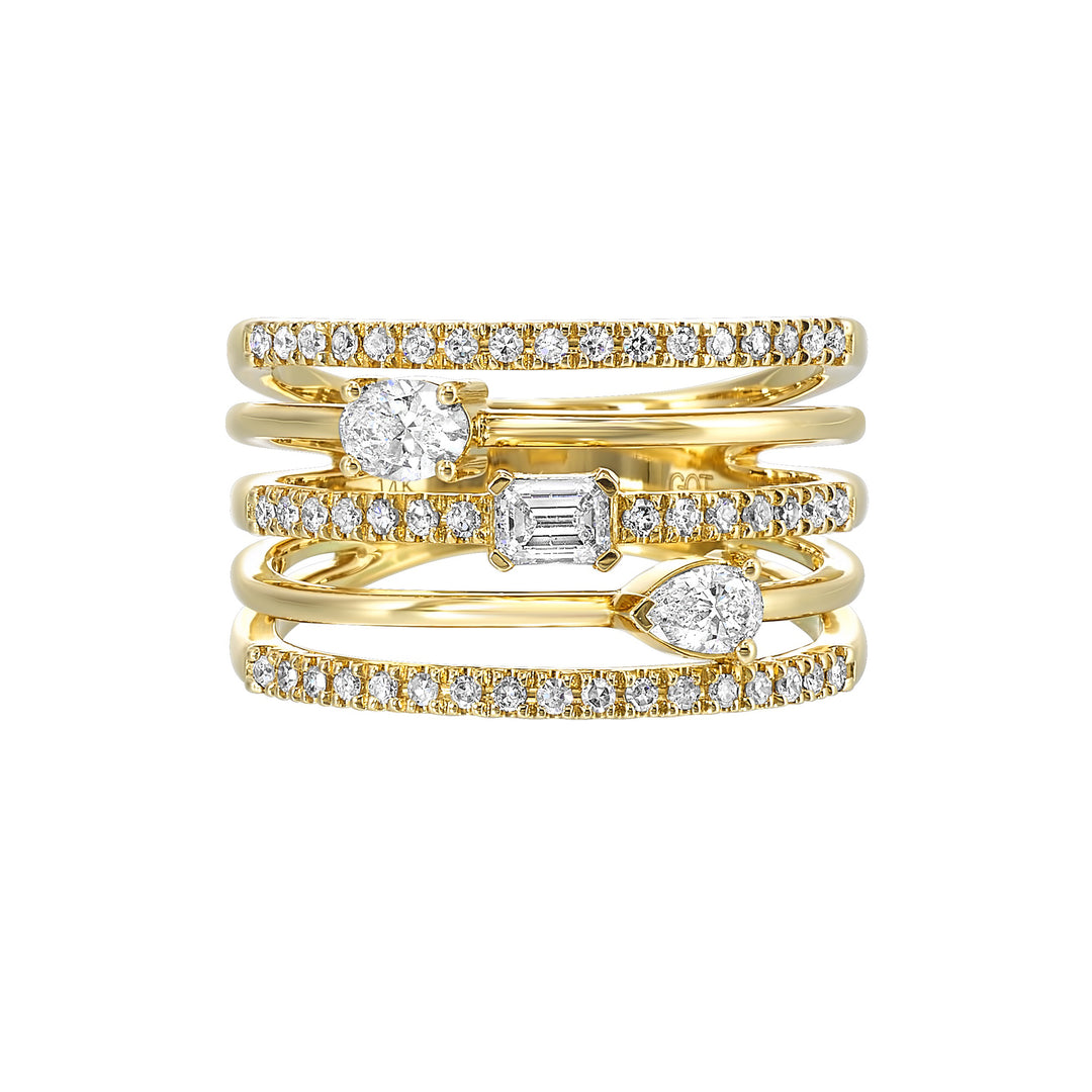 14Kt Yellow Gold Diamond 3/4Ctw Ring