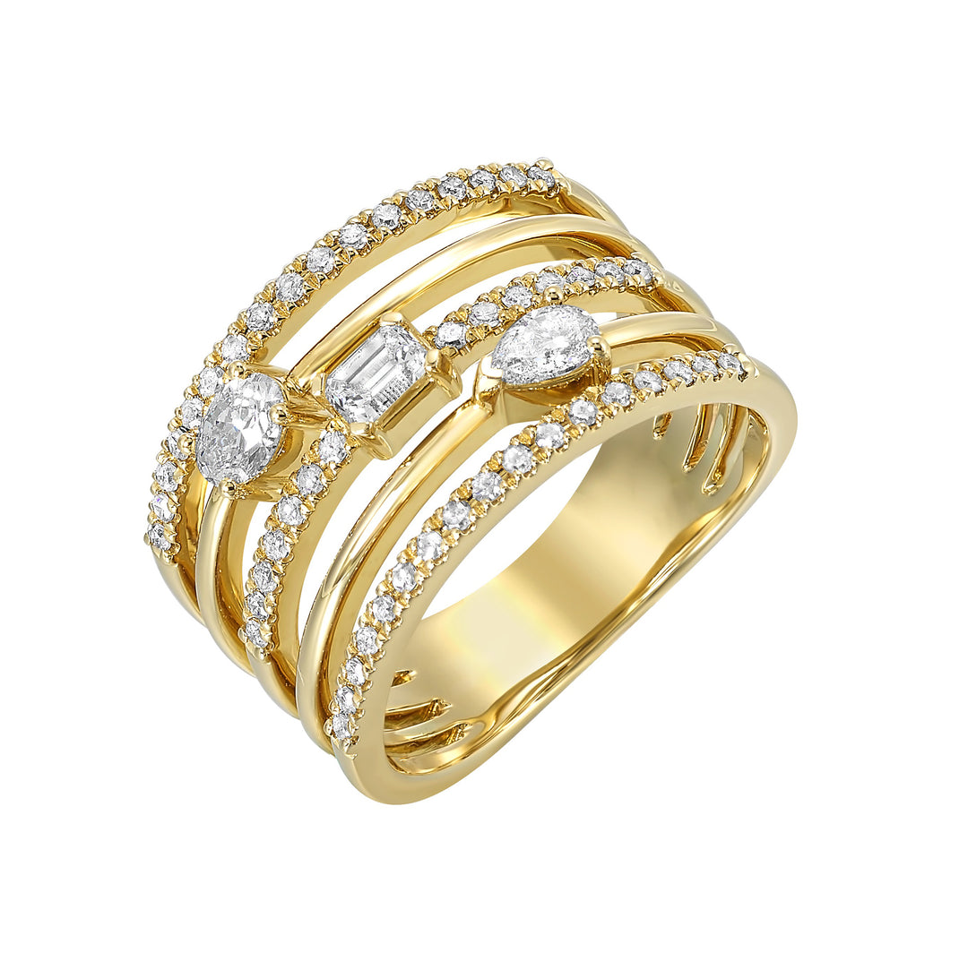 14Kt Yellow Gold Diamond 3/4Ctw Ring