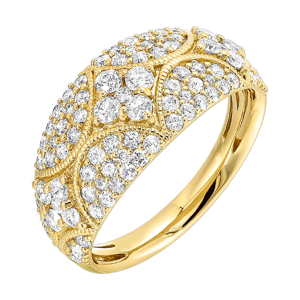 14Kt Yellow Gold Diamond 1Ctw Ring