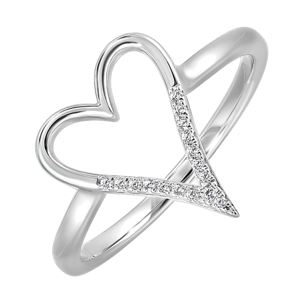 Silver Diamond 1/15Ctw Ring