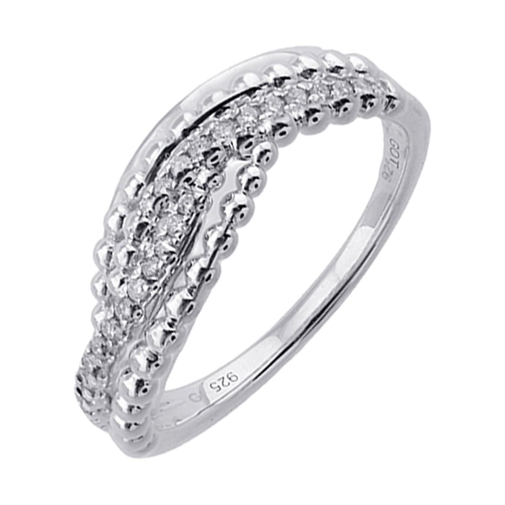 Silver Diamond 1/12Ctw Ring