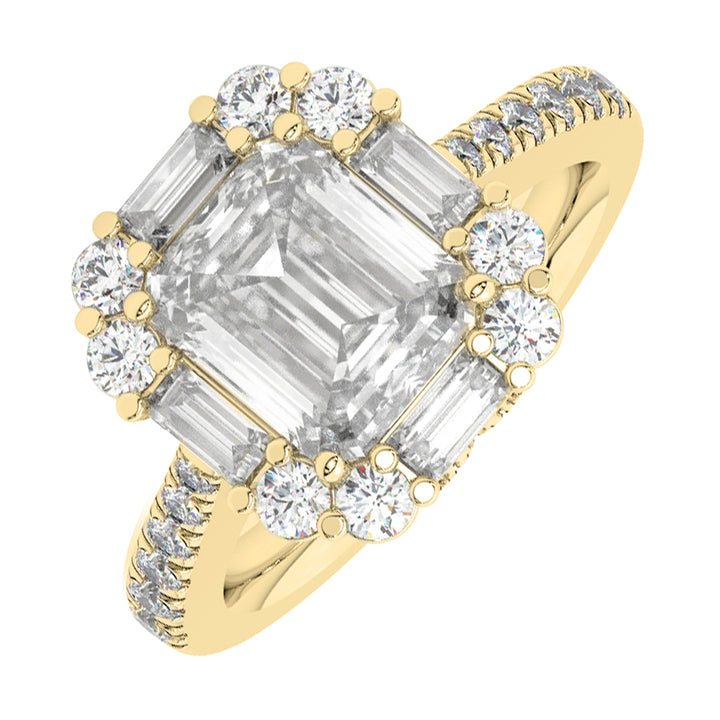 14Kt Yellow Gold Diamond 1 3/8Ctw Ring