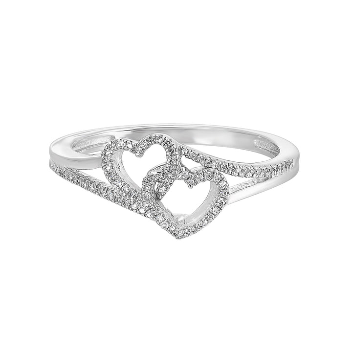 Silver Diamond 1/10Ctw Ring