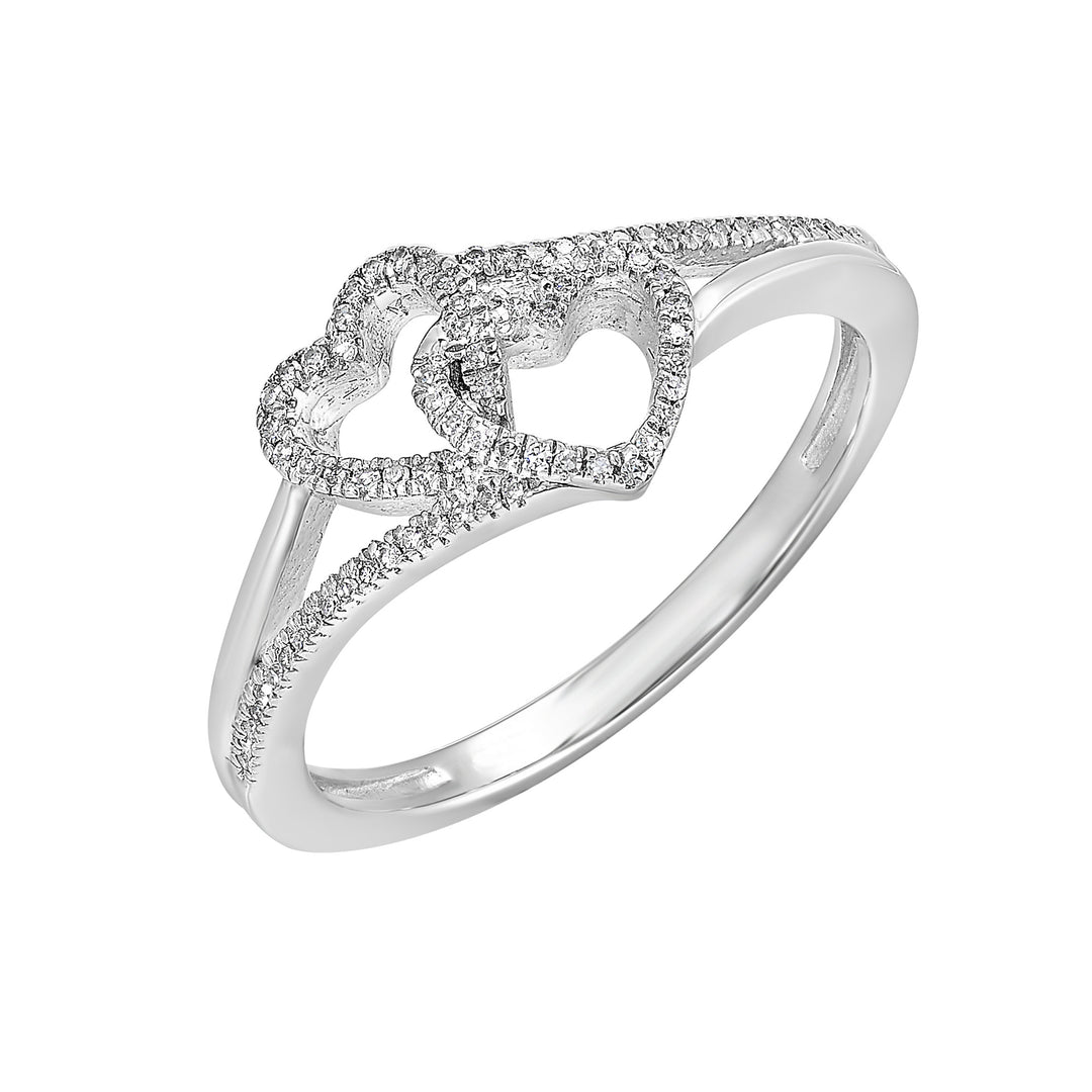 Silver Diamond 1/10Ctw Ring