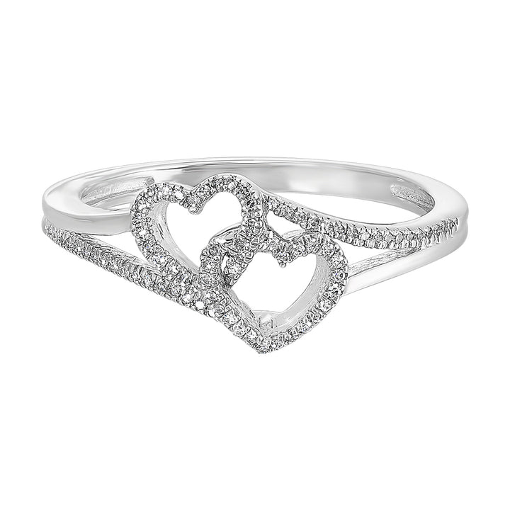 Silver Diamond 1/10Ctw Ring