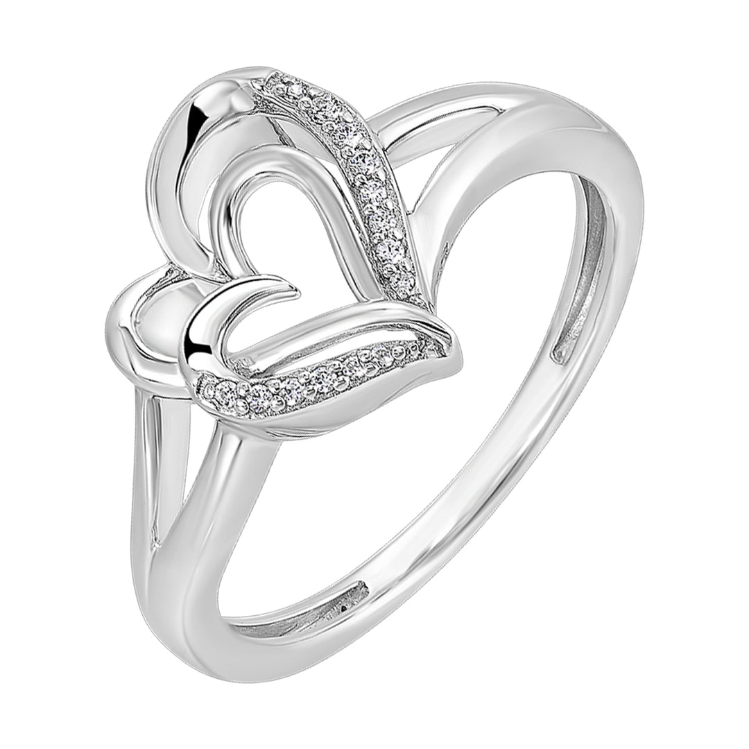 Silver Diamond 1/25Ctw Ring
