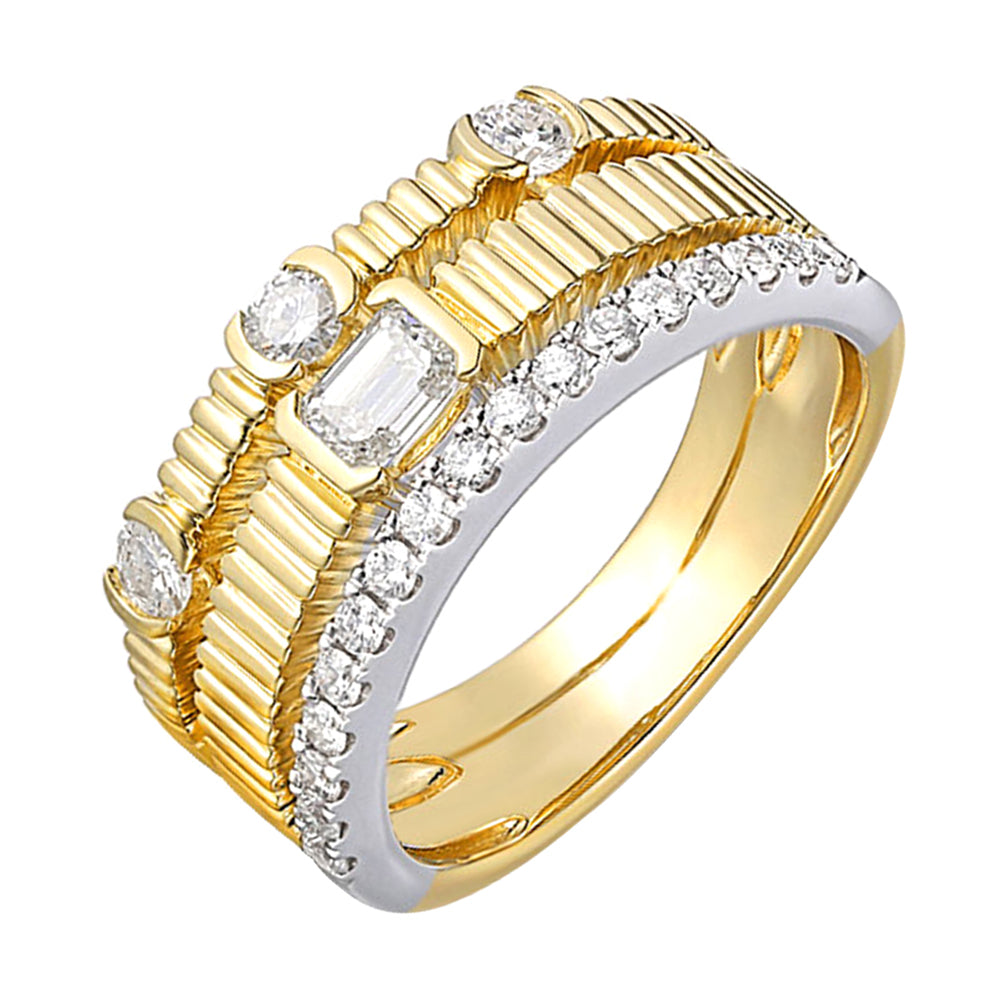 14Kt White Yellow Gold Diamond 3/4Ctw Ring
