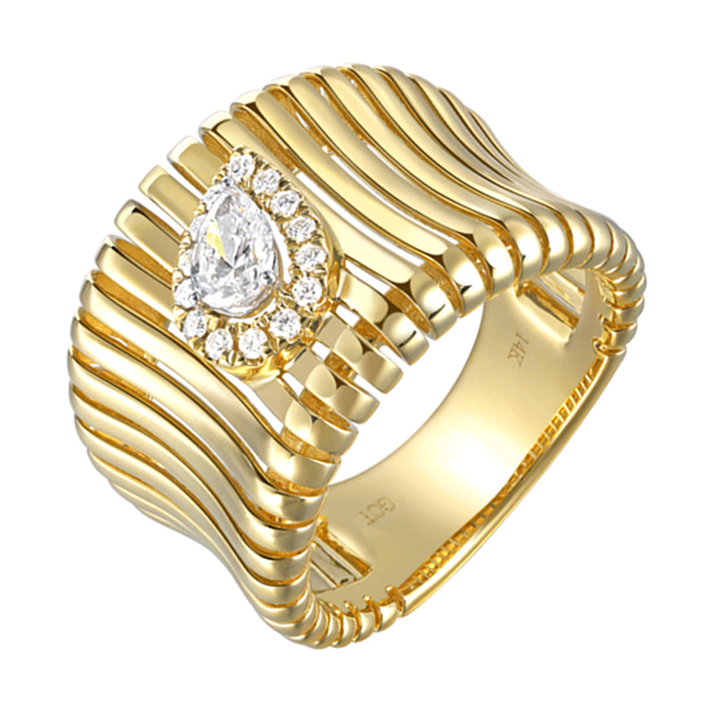 14Kt White Yellow Gold Diamond 1/3Ctw Ring