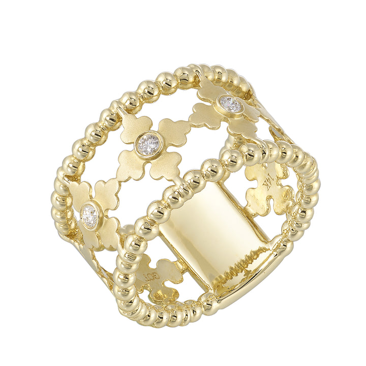 14Kt Yellow Gold Diamond 1/10Ctw Ring
