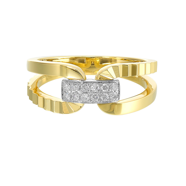 14Kt White Yellow Gold Diamond 1/10Ctw Ring