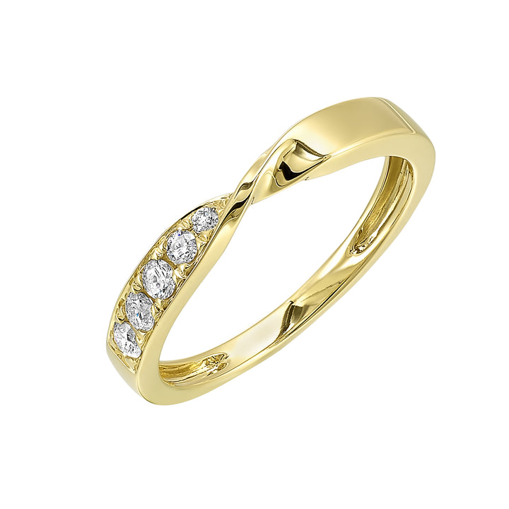 14Kt Yellow Gold Diamond 1/6Ctw Ring