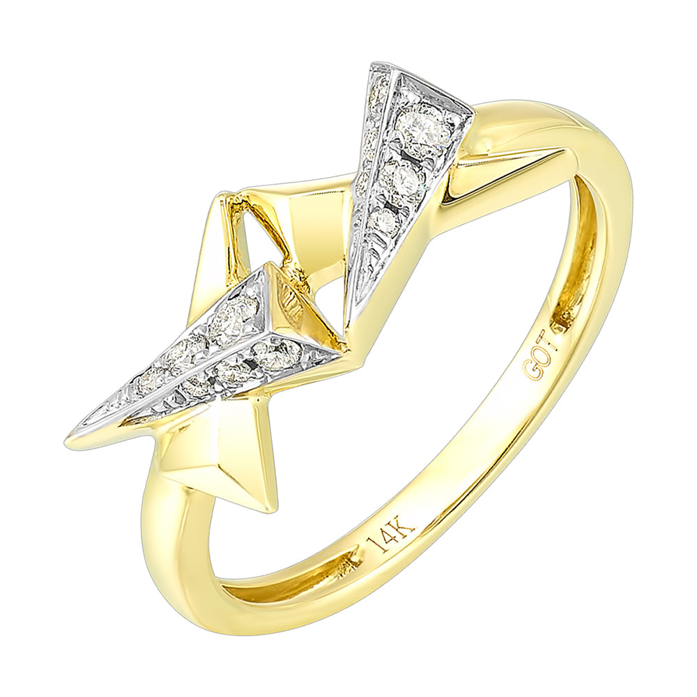 14Kt Yellow Gold Diamond 1/7Ctw Ring