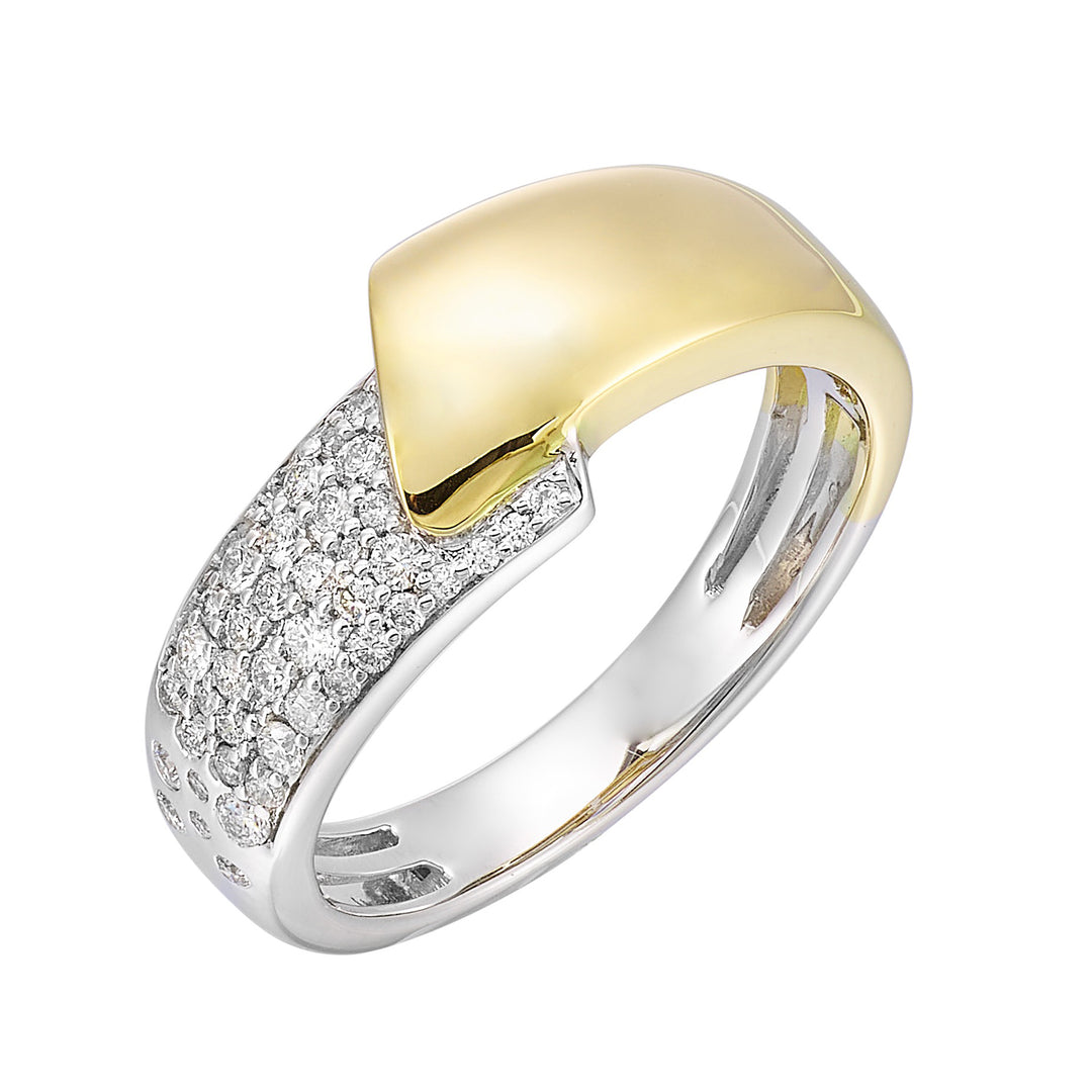 14Kt White Yellow Gold Diamond 1/4Ctw Ring