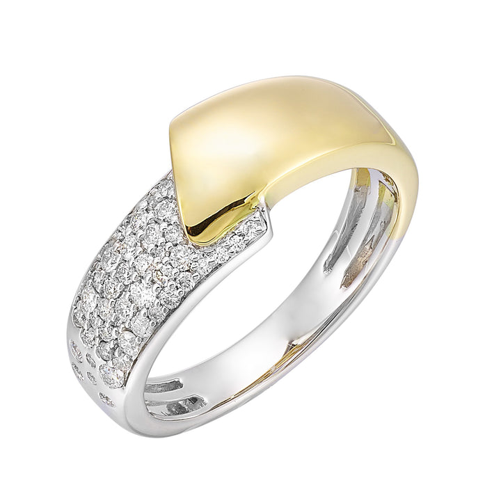 14Kt White Yellow Gold Diamond 1/4Ctw Ring