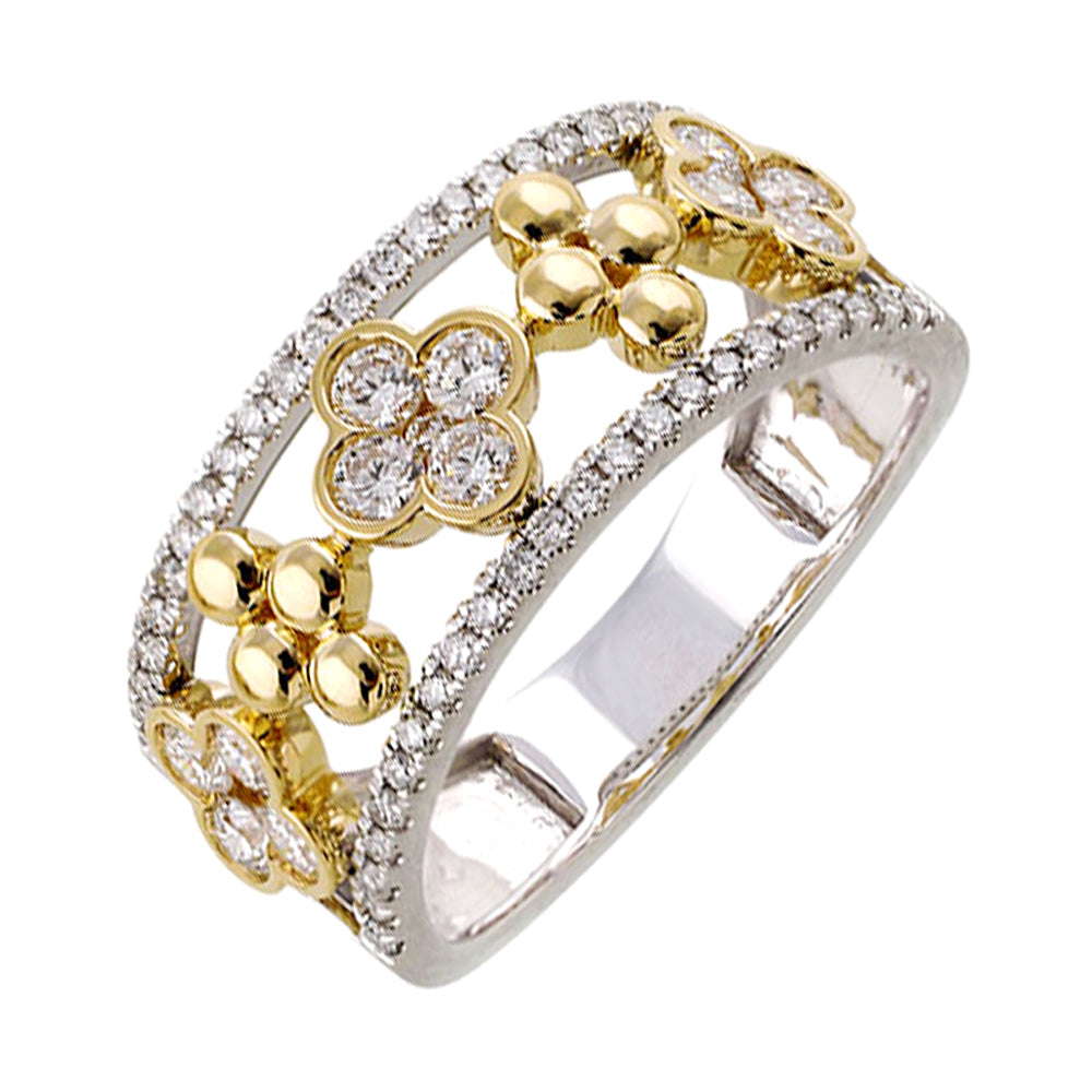 14Kt White Yellow Gold Diamond 3/4Ctw Ring