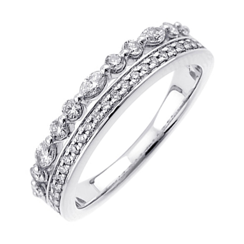 14Kt White Gold Diamond 3/8Ctw Ring