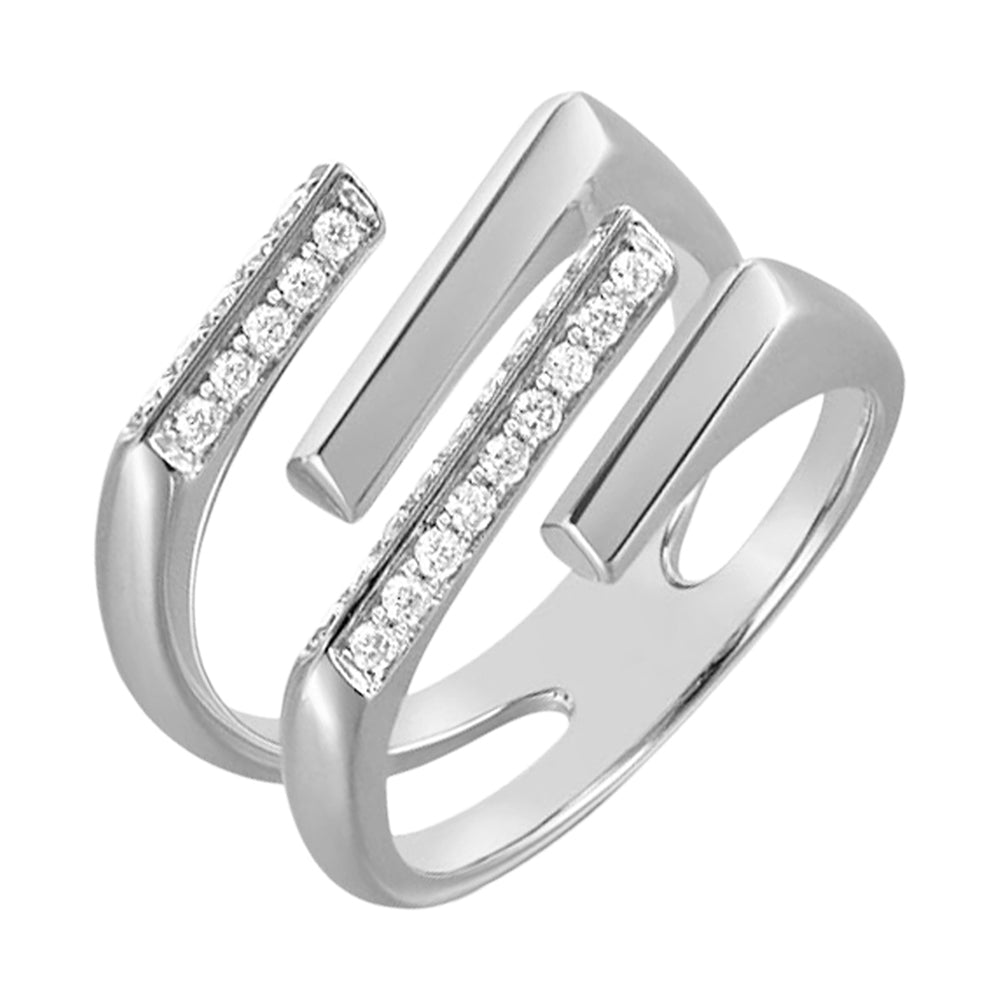14Kt White Gold Diamond 1/4Ctw Ring