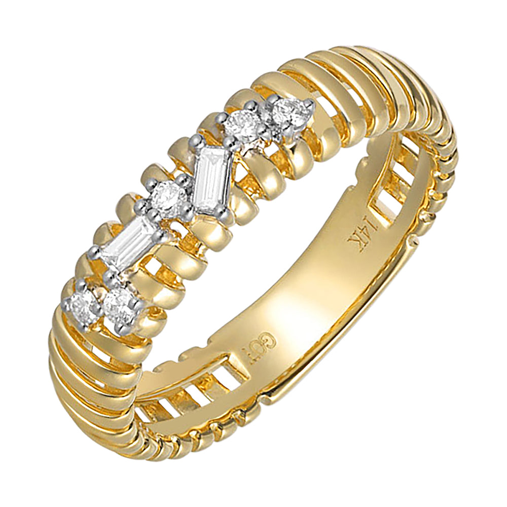 14Kt Yellow Gold Diamond 1/8Ctw Ring