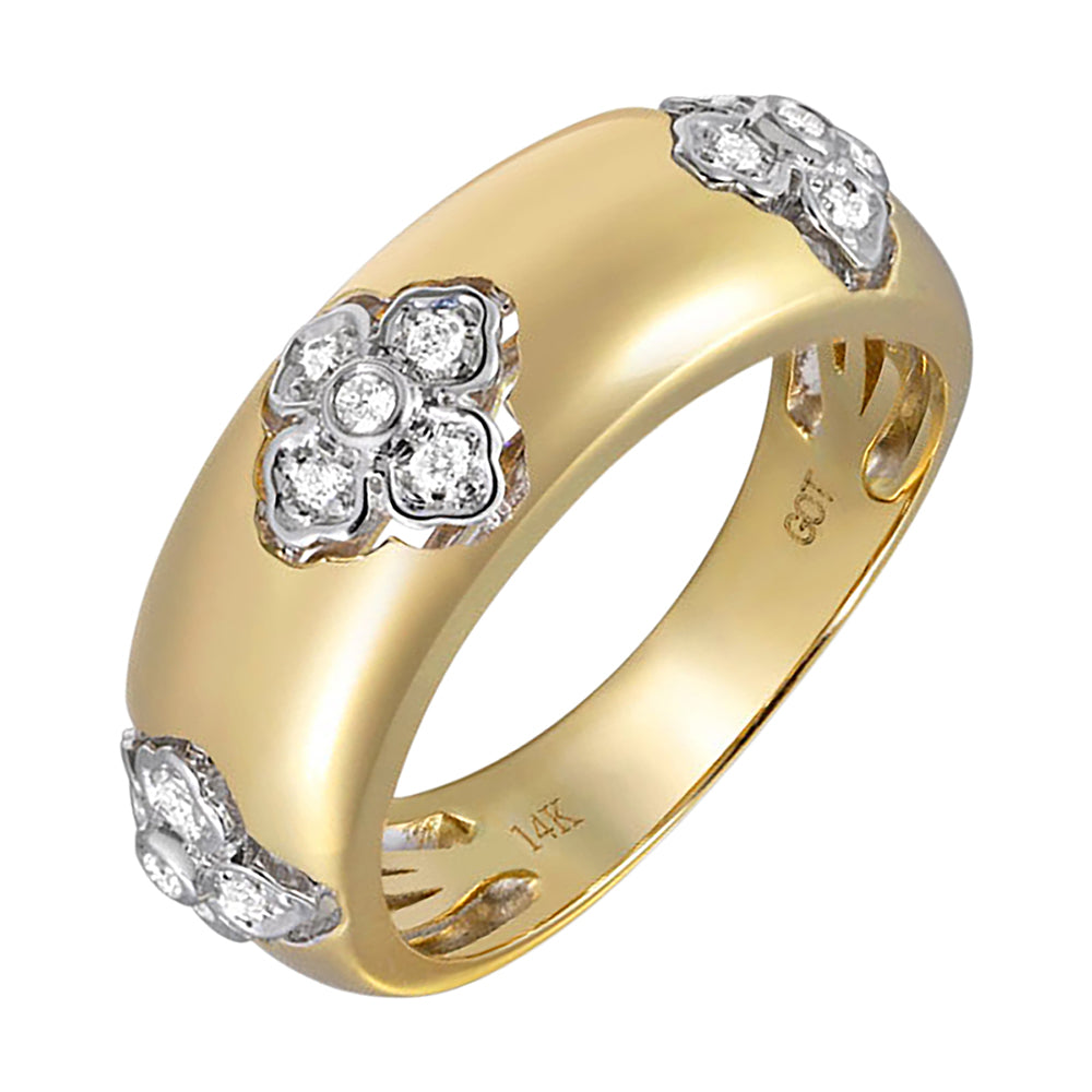 14Kt White Yellow Gold Diamond 1/8Ctw Ring