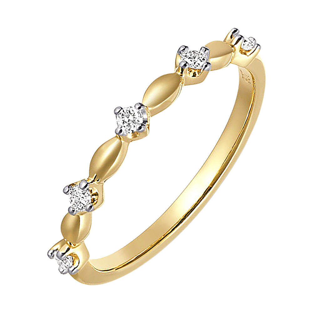 14Kt Yellow Gold Diamond 1/10Ctw Ring
