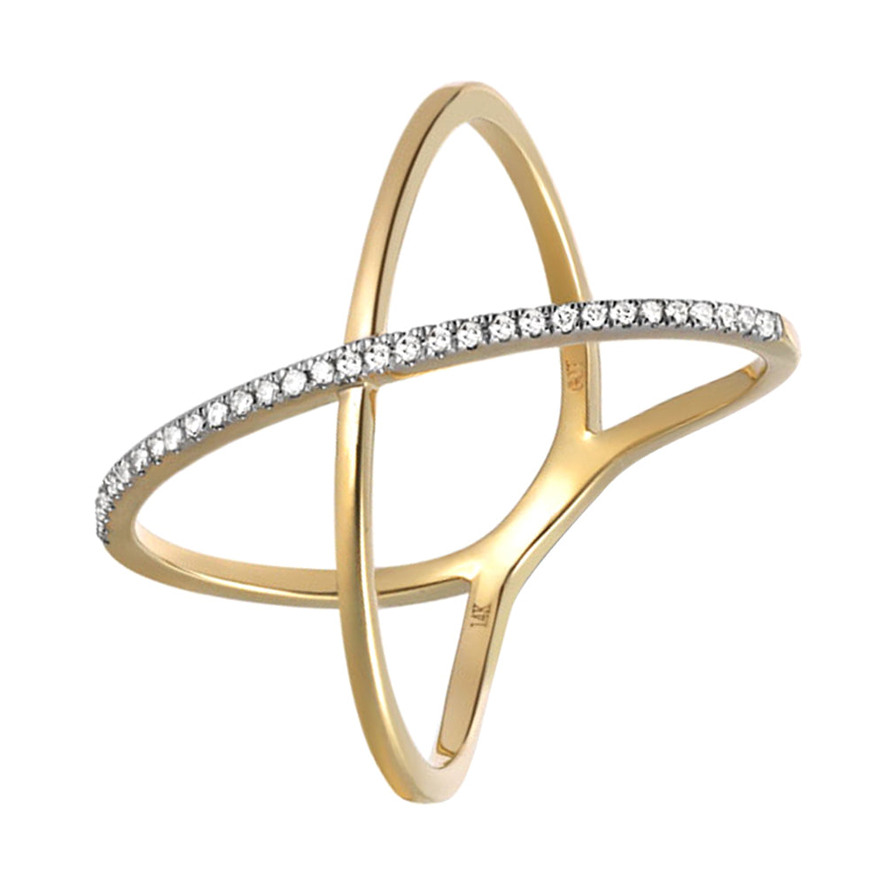 14Kt Yellow Gold Diamond 1/12Ctw Ring