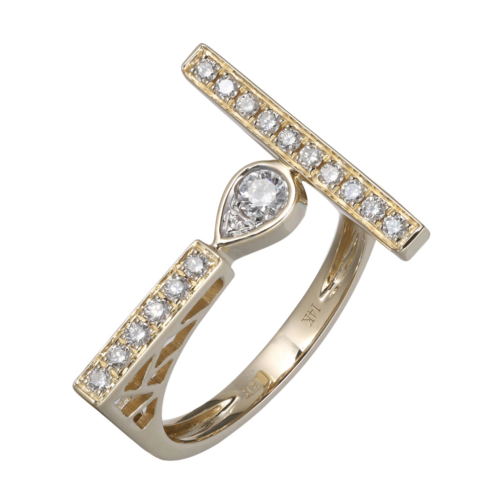 14Kt White Yellow Gold Diamond 1/3Ctw Ring