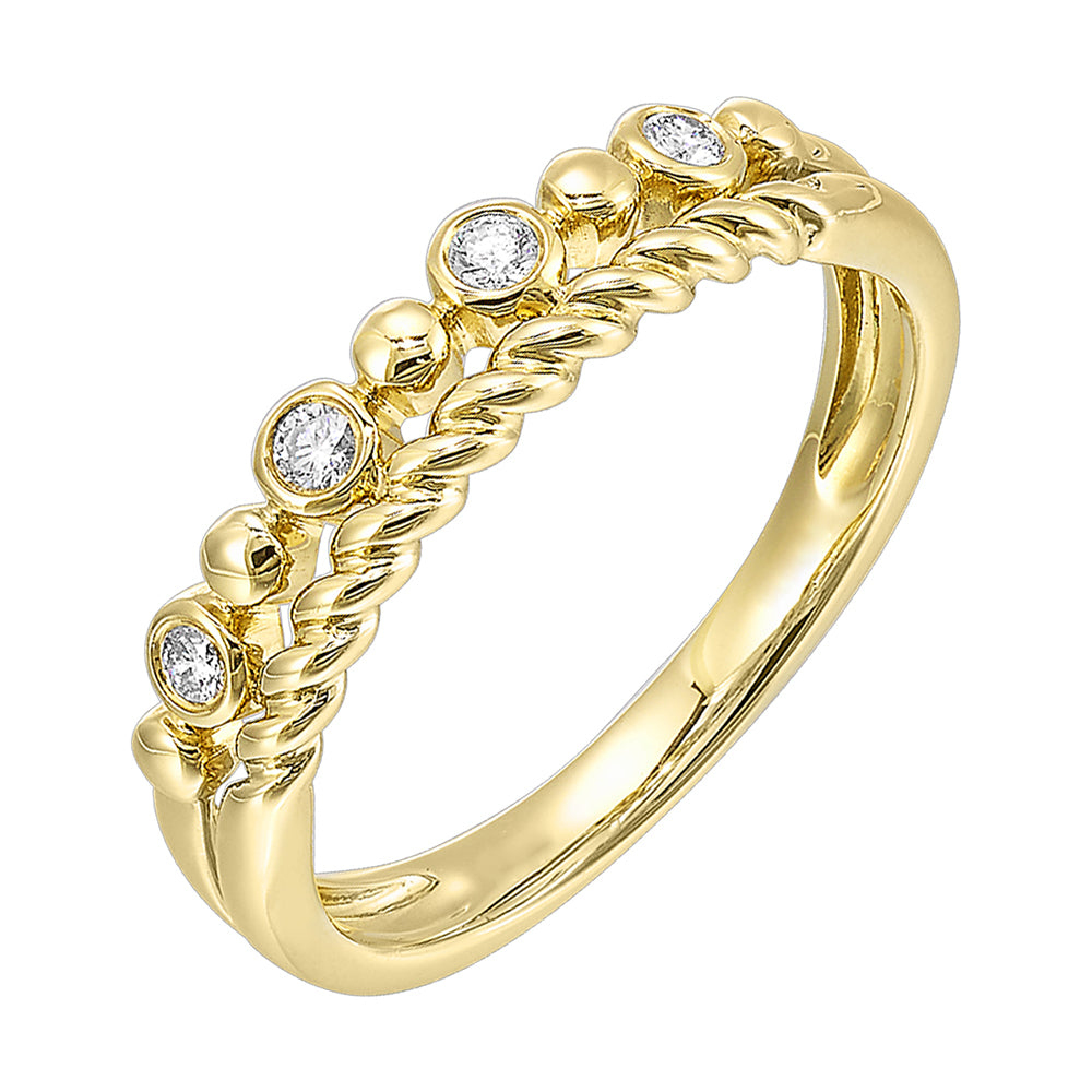 14Kt Yellow Gold Diamond 1/10Ctw Ring