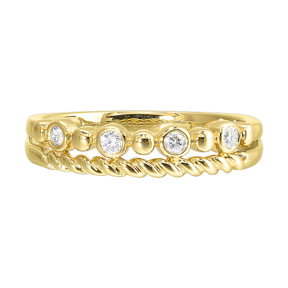 14Kt Yellow Gold Diamond 1/10Ctw Ring