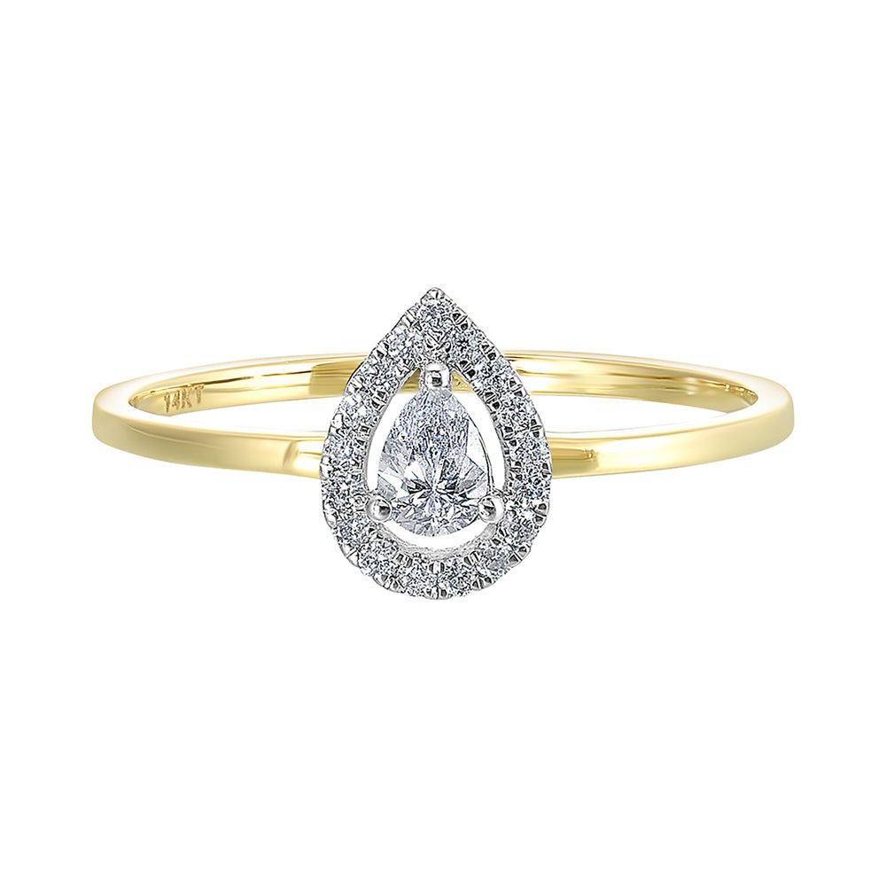 14Kt White Yellow Gold Diamond 1/4Ctw Ring