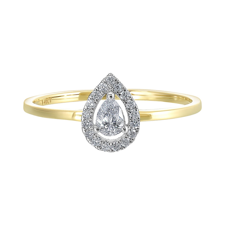 14Kt White Yellow Gold Diamond 1/4Ctw Ring