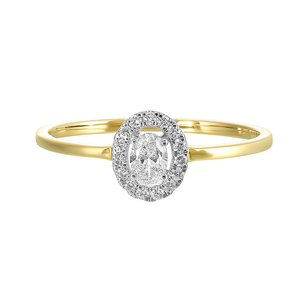 14Kt White Yellow Gold Diamond 1/4Ctw Ring