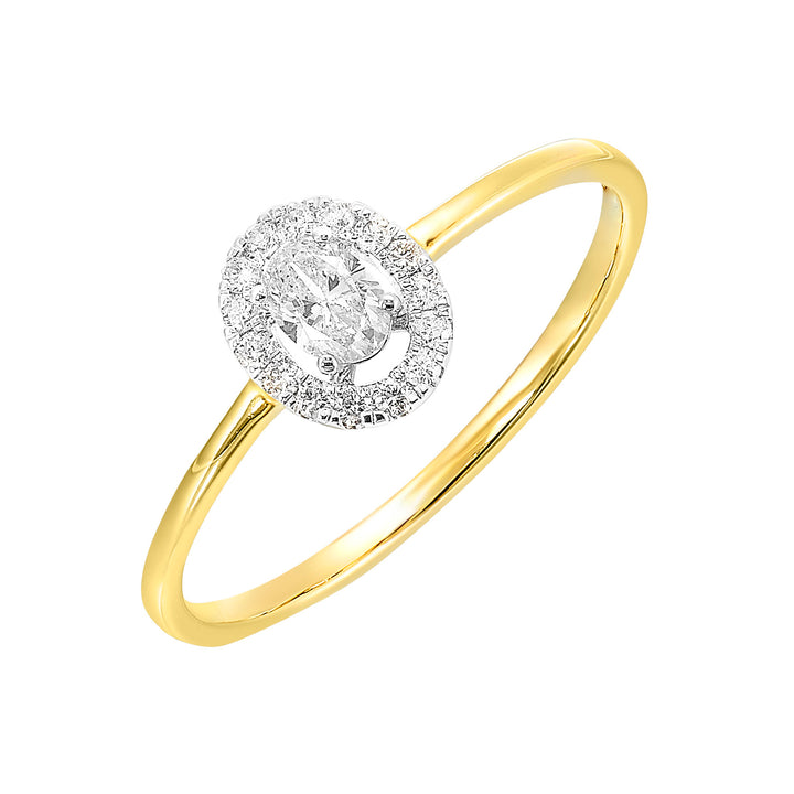 14Kt White Yellow Gold Diamond 1/4Ctw Ring