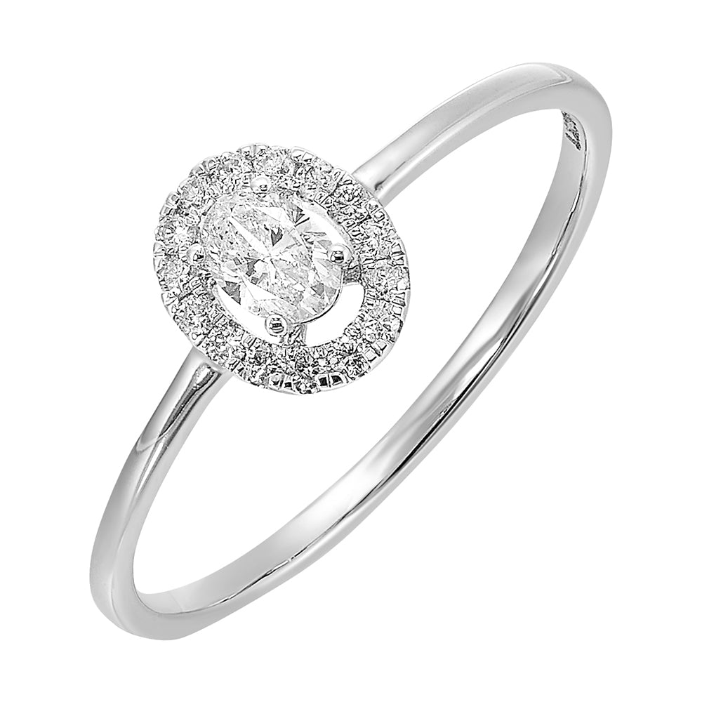 14Kt White Gold Diamond 1/4Ctw Ring