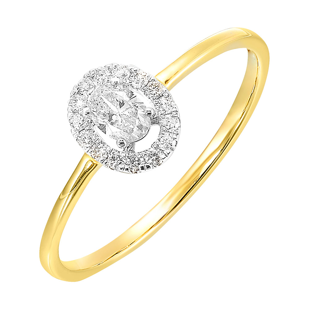 14Kt White Yellow Gold Diamond 1/4Ctw Ring