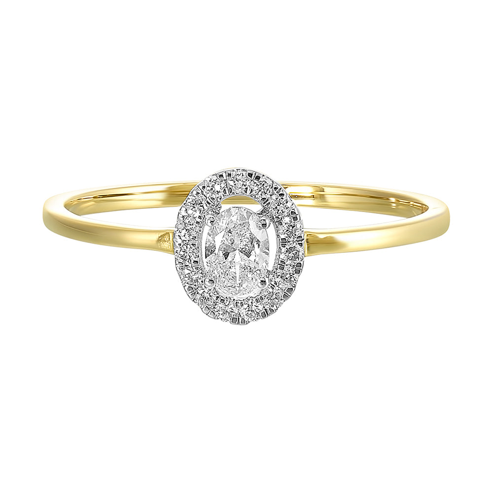 14Kt White Yellow Gold Diamond 1/4Ctw Ring