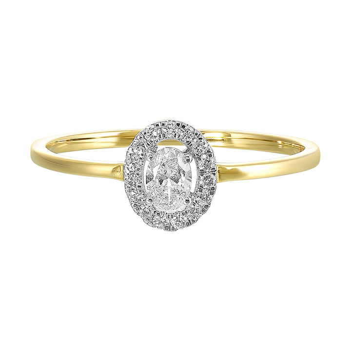14Kt White Yellow Gold Diamond 1/4Ctw Ring